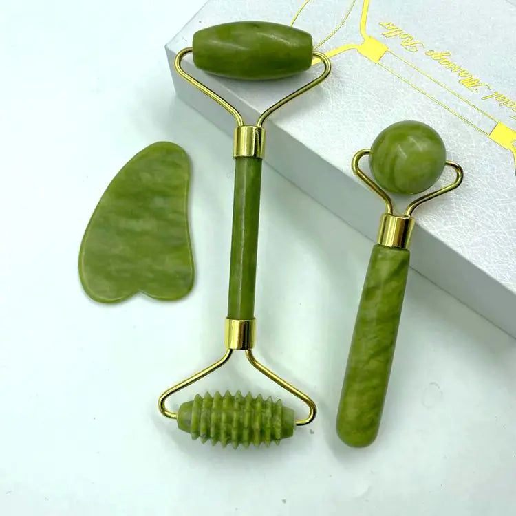 Natural Jade Facial Roller, Double-Headed Massager