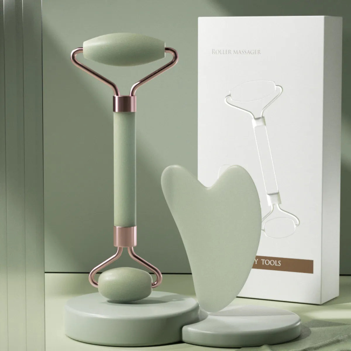 Facial Massage & Scraping Roller Set