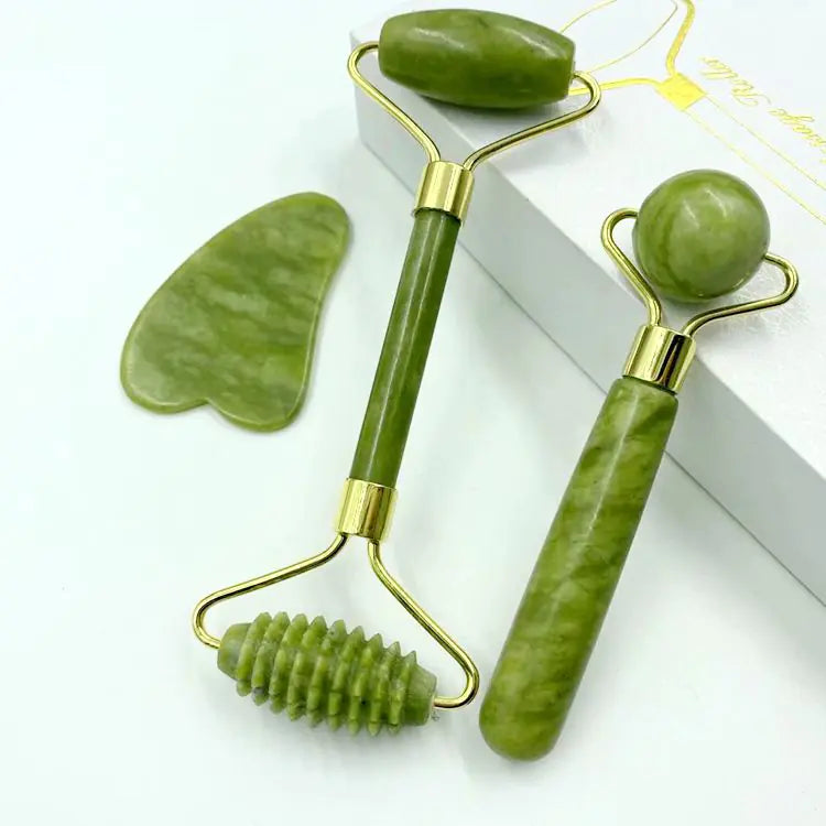 Natural Jade Facial Roller, Double-Headed Massager
