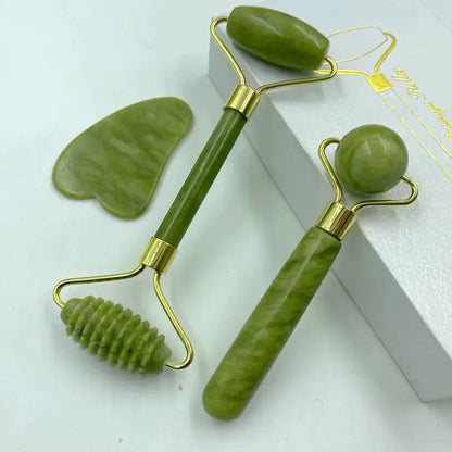 Natural Jade Facial Roller, Double-Headed Massager