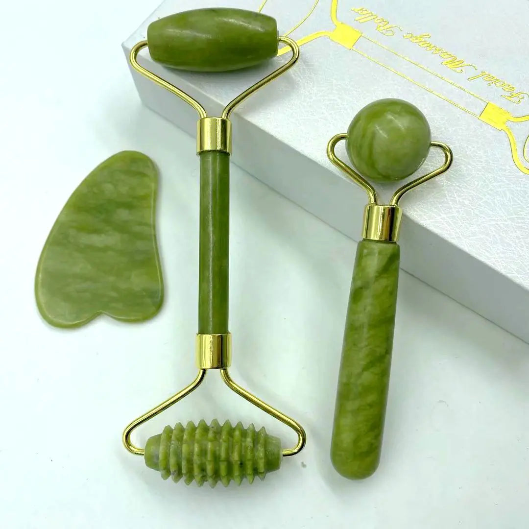 Natural Jade Facial Roller, Double-Headed Massager